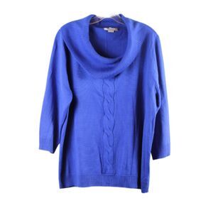 Tanjay Blue Women's Knit Pullover Sweater Long Sleeve 2X 061